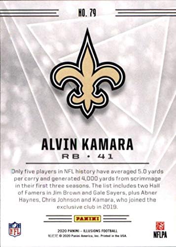 Nogometna trgovačka kartica NFL 2020 PANINI ILLUSIONS Trgovina 79 Alvin Kamara Nm u blizini