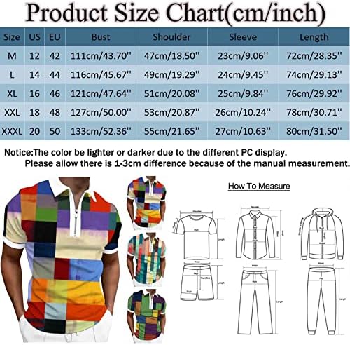 HDDK Zipper polo golf majice za muške ljetne kratkih rukava geometrijski print smiješan grafički casual