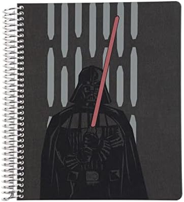 Erin Condren 7 x 9 Star Wars namotana produktivnost Notebook - Darth Vader ugalj Vegan koža poklopac i Platinum Coil. Sadrži linije za upravljanje Fakultetom, kontrolnu listu i list naljepnica