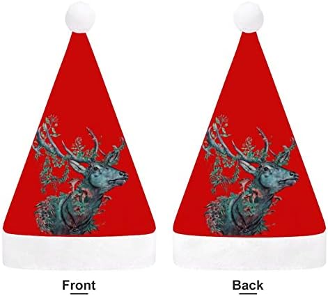 Šumski sob Božićni šešir Santa Claus kape kratki pliš sa bijelim manžetama za muškarce žene Božić dekoracije