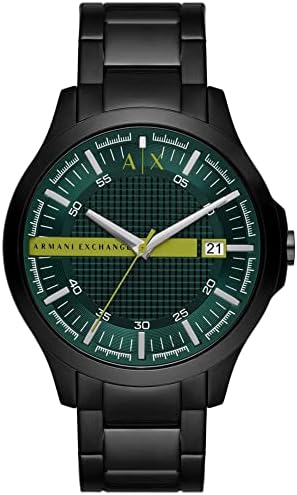 AX Armani Exchange muške tri ruke Datum Crna nehrđajućeg čelika narukvica sat