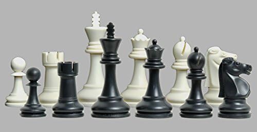 Kuća Staunton-Reykjavik Plastic Chess Set-Pieces Only-3.75 King-crna & amp; Bijela