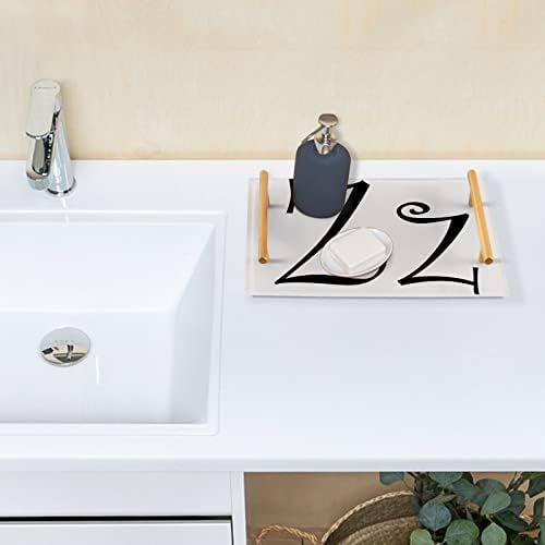 Dallonan akrilska ladica za kupatilo, pravokutni smiješni z slova crne ukrasne ladice sa zlatnim