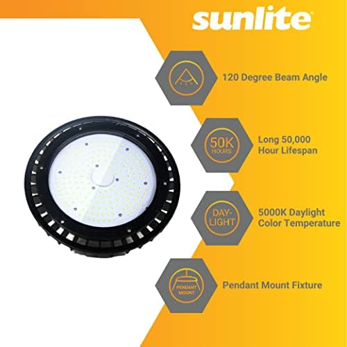Sunlit 89684 LED komercijalna učvršćivanje u FIX-u High Bay, 100 W, 15000 lumena, 5000K super bijeli, 70 CRI,