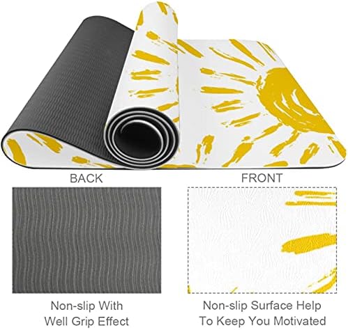 Siebzeh Yellow Sun Pattern Sunshine Drew Premium Thick Yoga Mat Eco Friendly Rubber Health & amp; fitnes