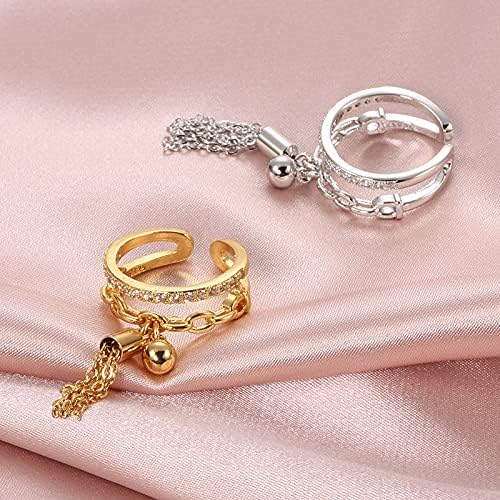 LongLiter Trend Ženski prstenovi kristalni leptir prst-prsten Charm jednostavno par vjenčano prstenje dizajnirano