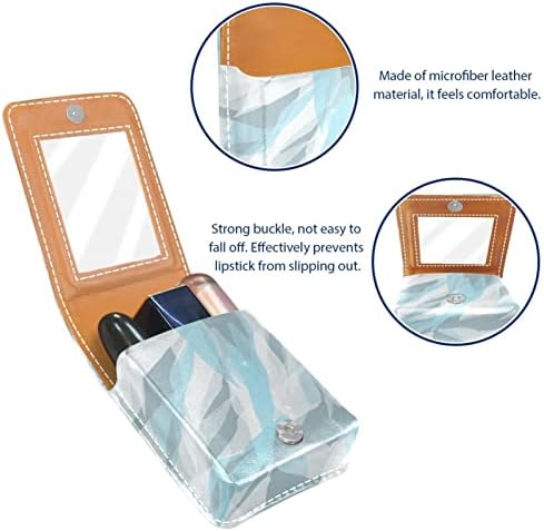 ORYUEKAN Mini torba za šminkanje sa ogledalom, torbica za kvačilo od umjetne kože, apstraktna morska