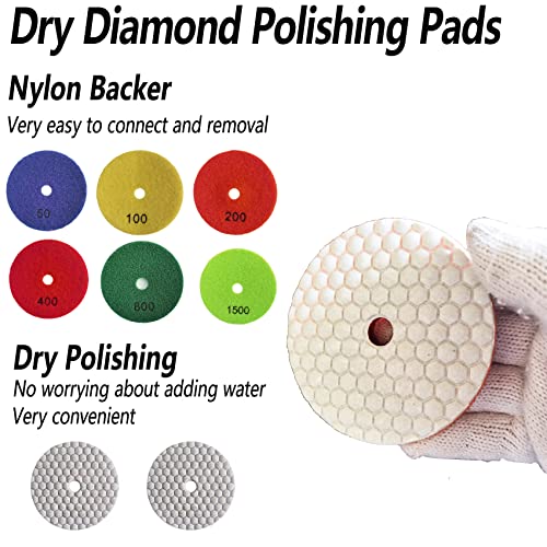 ANTENGDATOOL Dry Diamond poliranje jastučići Grit 50 Plus Grit 100 za uklanjanje teških Scrtches za granitni