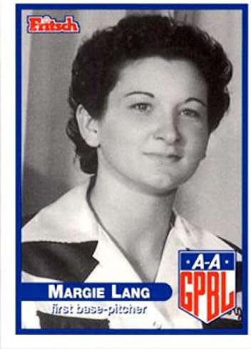 2000 AAGPBL serija 3 Bejzbol 380 Margie Lang South Bend Blue Sox RC Rookie Službeni sveameričke