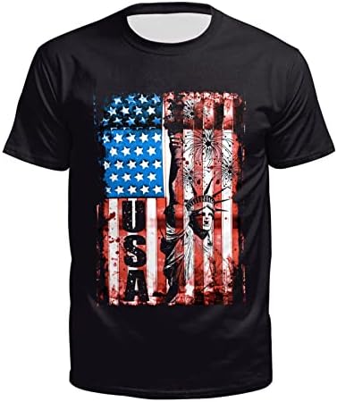 Miashui potkošulja s dugim rukavima za muškarce muške majice s muškom američkom zastavom Patriotska Tee kratka