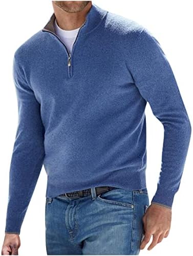 Muške dizajnerske košulje sa čvrstim bojama na pola patent zatvarača, pulover s dugim rukavima,