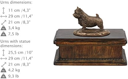Norwich terijer, spomen, urna za pseći pepeo, sa statuom psa, ekskluzivno, ArtDog