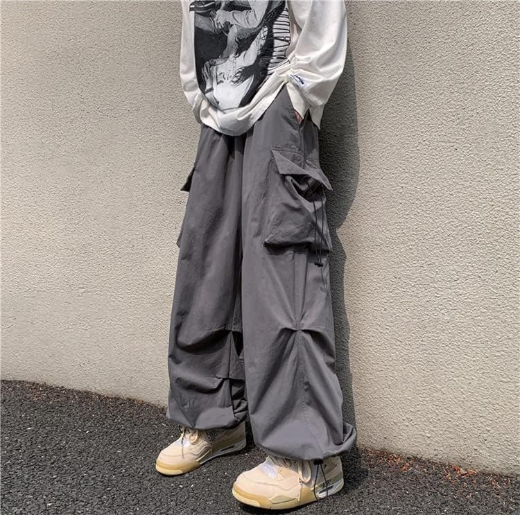 Swahugh teretni pantalone za muškarce padobranske hlače elastični struk zaklopke džepove hip hop bagegy harem pant lagana