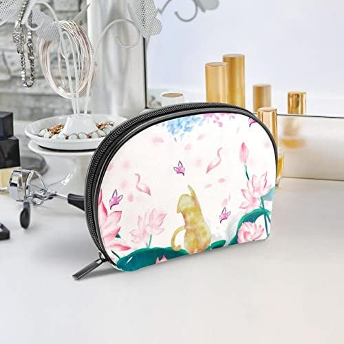 Tbouobt kozmetička torba za žene, šminkerne torbe Sobni toaletni torbica Travel Poklon, CAT Lotus ribnjak leptir