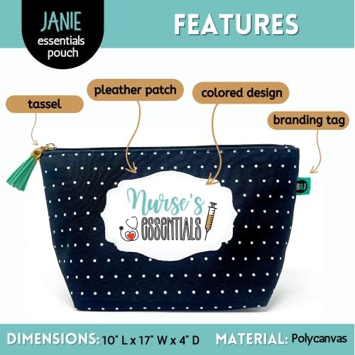 Brooke & amp; Jess Designs Nurse's Essentials torbica pokloni za žene tačkaste torbe za šminkanje kozmetička