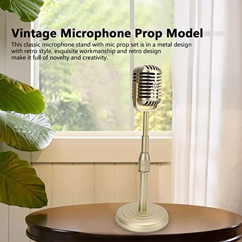 KIMISS Vintage Microphone Prop model simulacija staromodni model mikrofona sa stabilnom bazom i potpornom