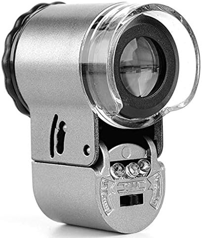 ZLHHY 60x uvećanje sa svjetlom, prijenosni Mini džepni UV svjetlosni mikroskop za dragulje,nakit, kovanice,marke