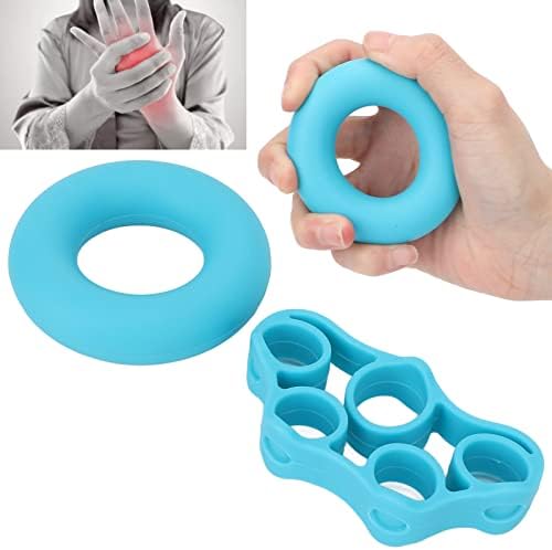 Silikonski prst Exerciser Ring Kit, plavi 40lb prsten za snagu rukohvata i 8.8 lb nosila za prste za svakodnevne vježbe ruku i prstiju, prsten za stiskanje za opuštanje kod kuće i ureda
