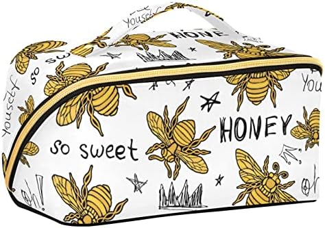 Sinestour Zlatne pčele šminke velike kozmetičke vrećice za žene Travel Makeup Torbe za žene Izmišljajte torbu Organizator šminke torbica za toaletnu vrećicu za putovanja Svakodnevno koristite kozmetike Toaletne potrepštine