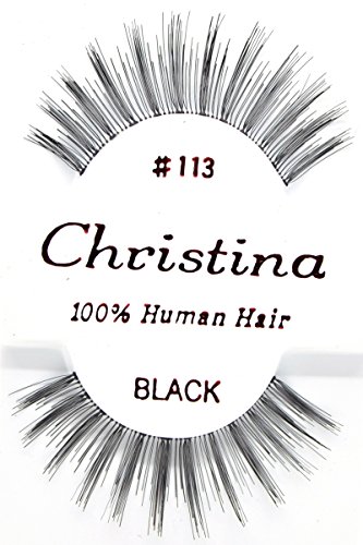 6x 113 Christina ljudska kosa lažne trepavice