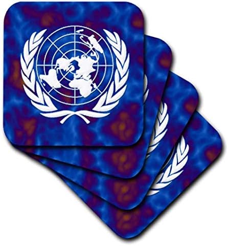 3drose Zastava Ujedinjenih nacija-Meki podmetači, Set od 4