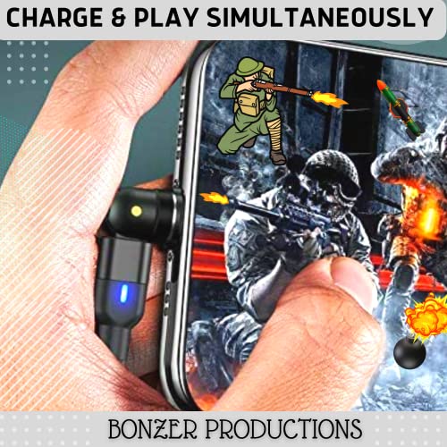 Bonzer 3u1 magnetni kabl za punjenje - najlonski pleteni kabl - rotirajući telefonski punjač