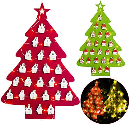 PRETYZOOMHanging Felt Božić stablo kalendar odbrojavanje do Božića Advent Kalendar Za djecu Božić dekoracije