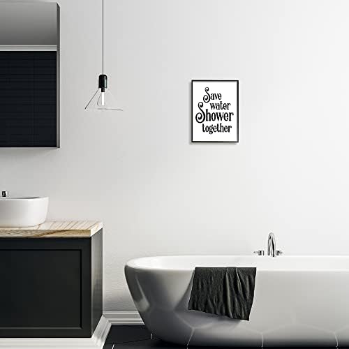 Stupell Industries tuš zajedno šaljiva tipografija kupatila Casual znak, dizajn po natpisima i podstavljenim