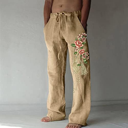 Miashui i joga hlače muške modne casual zanimljive pamučne i tiskane džepove čipke u glavu hlače velike veličine