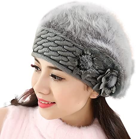 BDDVIQNN ženski zimski pleteni šešir ženski pognuti vrećasti zimski topli meki pleteni heklani