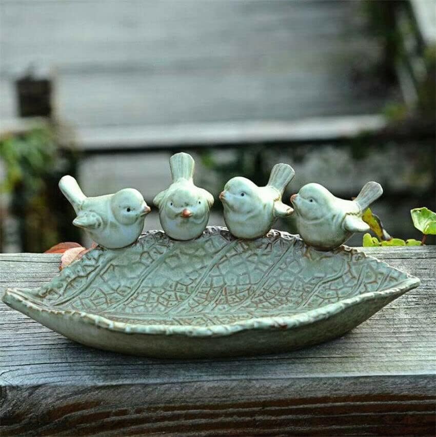 Prehranjenje vanjskih statua keramičke ladice u obliku leata u obliku ploča za ptice voćne ploče