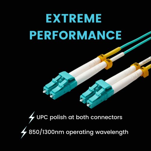 TrueFiber LC do LC vlakna za patch kabel 0,5m OM3 LC-LC UPC vlakno za patch kabel dupleks 50/125 multimode, ocijenjeno, ul na popisu, LC u LC FIBER PATCH kabel, LC Fiber optički konektori