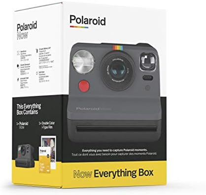 Polaroid Originals Now I-Type Instant Camera and film Bundle - Everything Box Black & Polaroid Color Film for I-Type Double Pack, 16 Photos & Photo Album-Large