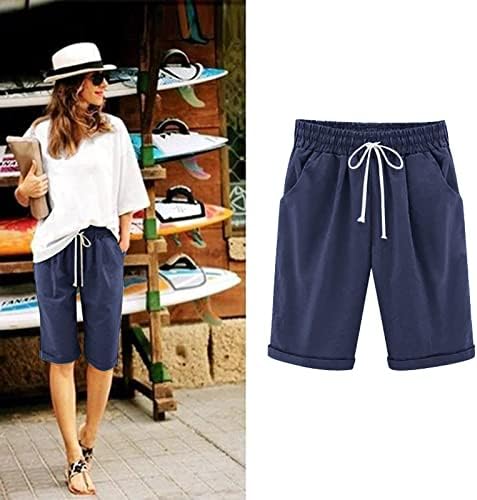 Nulairt ženske gaćice za ljeto, žene udobne pamučne kratke kratke hlače Ležerne ljetne elastične strugove džep