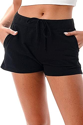 Sheismine ženske kratke hlače za žene - 2 pakovanje francuski francuski list atletski dnevni boravak elastičnih