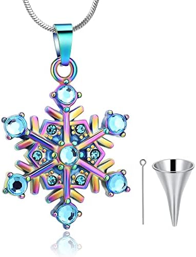 Aiwenxi nakit za snježne pahulje, nehrđajući čelik oblik pahuljica Privjesak Memorijalni nakit,