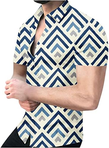 Muške košulje na kopčanje, modni 3D Print kratki rukavi trendi tanke majice bluze rever geometrijske