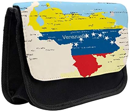 FATESONNE Venezuela olovka, šarena detaljna karta, olovka od tkanine s dvostrukim zatvaračem, 8,5 x 5,5, višebojna