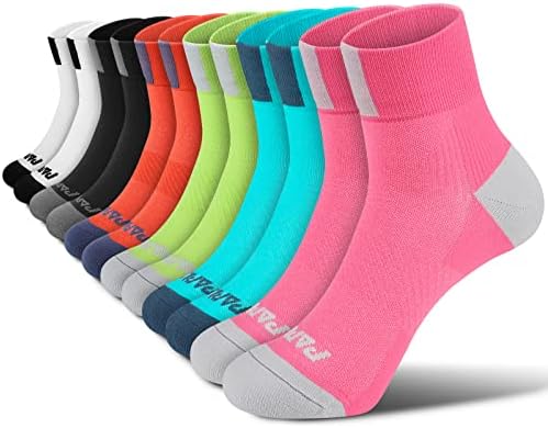 PAPLUS ženske četvrtine kompresijske čarape 6 pari, jastuk za trčanje atletski Sport gležanj čarape sa