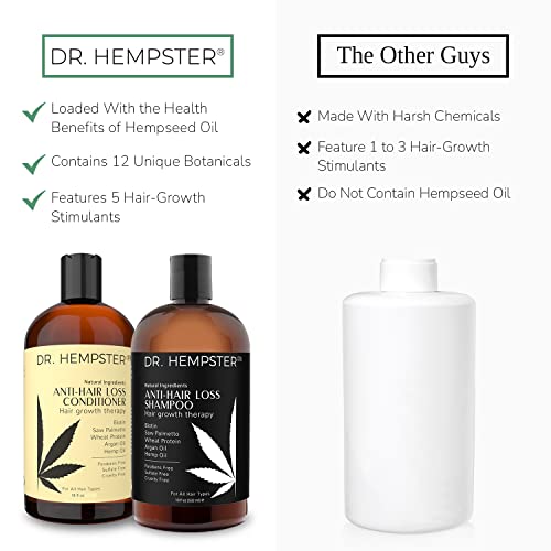 Šampon i regenerator za rast kose set za stanjivanje kose i gubitka kose za muškarce i žene 18 oz - konoplje