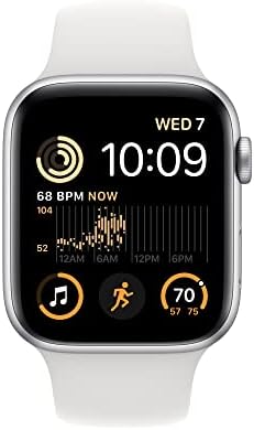 Apple Watch SE GPS + Cellular 44mm srebrna aluminijska futrola sa belim sportskim opsegom - s / m sa AppleCare