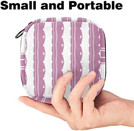 ORYUEKAN torba za odlaganje higijenskih uložaka, prenosive torbe za menstrualne jastučiće za višekratnu upotrebu, torbica za odlaganje tampona za žene djevojke, moderni geometrijski uzorak Pink Vintage