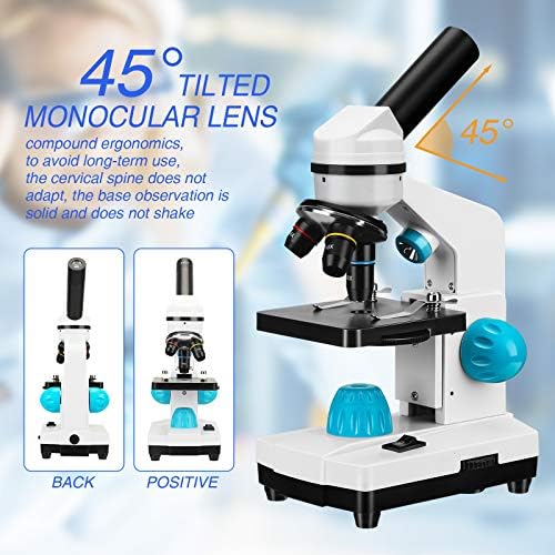Mikroskop za djecu Students odraslih, 40x-2000x uvećanja, dvostruko LED osvjetljenje, slajd-set,
