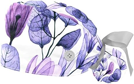 Ljubičasti prozirni listovi i cvjetni cvjetovi podesivi radna kapa s tipkama elastična vrpca kravata