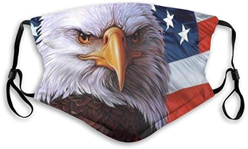 Bald Eagle američka zastava protiv alergije podesive elastične maske za usta za žene muškarce