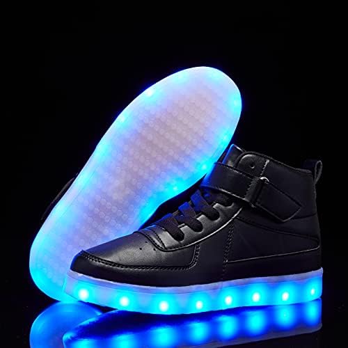 Bepoaa Kids LED Light up cipele USB punjenje trepćuće svetle visoke patike za dečake i devojčice Dječiji uniseks