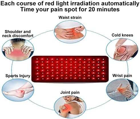 Heooah crvena terapija Terapija 120 LED, lagana terapija Uređaj za crveno svjetlo terapije za tijelo s tajmerom za stražnji ramena struka mišića za žene poklon
