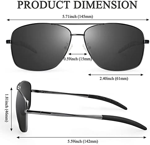 URUMQI Aviator naočare za sunce polarizirane UV400 zaštitne kvadratne Pilot naočare za sunce metalni