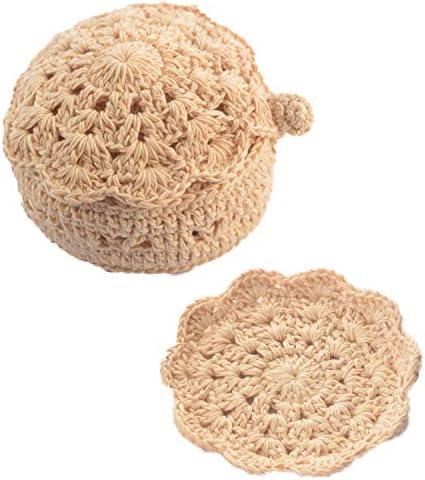 Crochet Doilies 4-inčni komplet za coaster, Crochet Crochet postavljeni sa držačem, kolica za kukičare