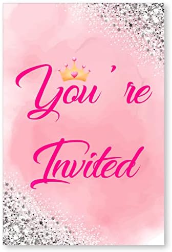 Pozivni pozivnice za rođendan rođendana Soiceu ružičaste djevojke sa koverte od 20 ružičastih djevojčica
